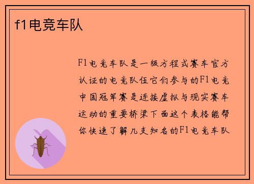 f1电竞车队